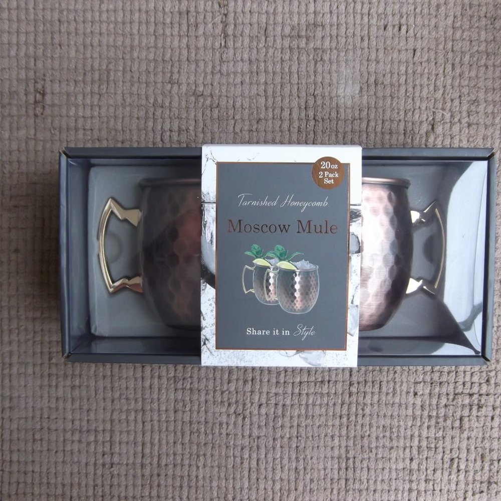 moscow mule mugs cups tarnished honeycomb 20 ounce 2 pack